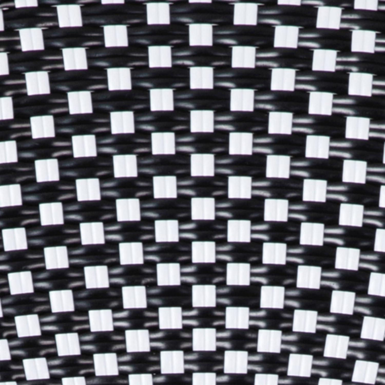 imageFlash Furniture Lourdes IndoorOutdoor Commercial Bistro Table Tempered Glass Top PE Rattan Lt NAT Bamboo Print Aluminum Frame 315quot NATWhiteBlack White RattanNatural Frame