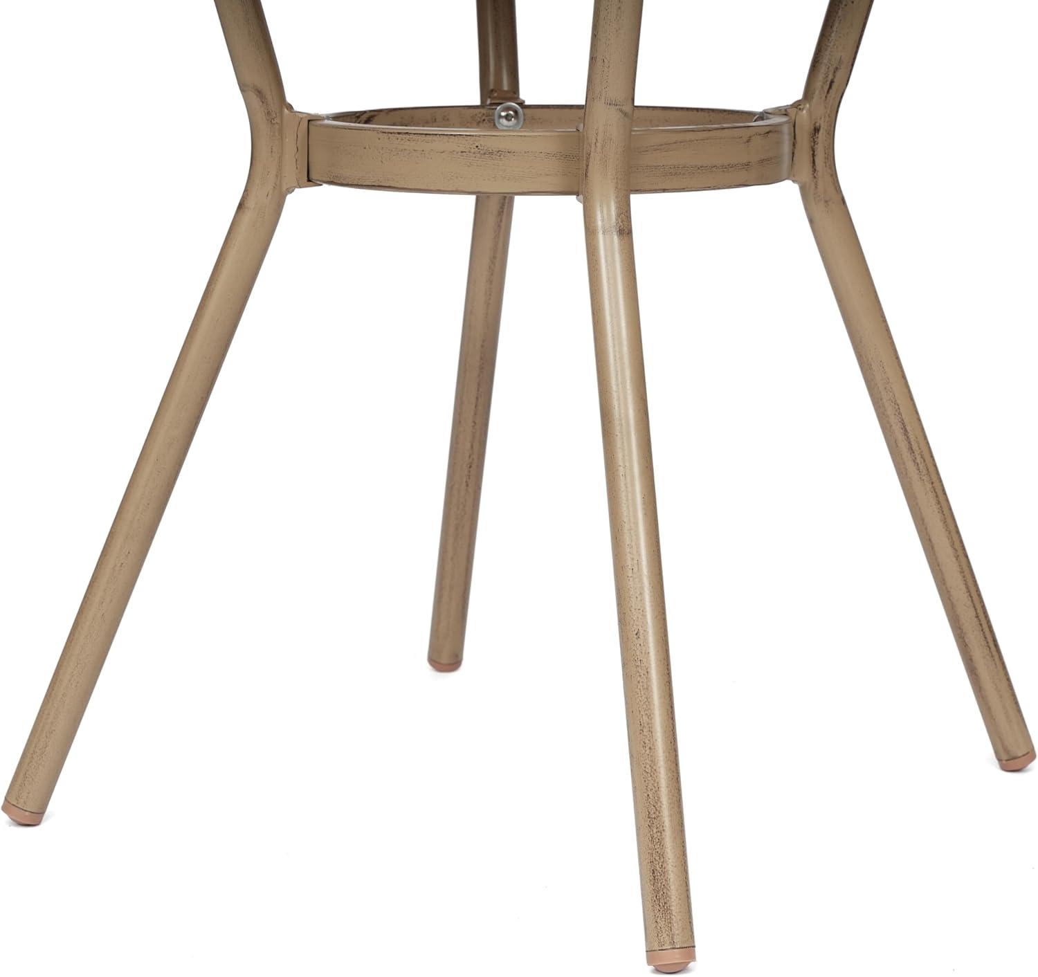 imageFlash Furniture Lourdes IndoorOutdoor Commercial Bistro Table Tempered Glass Top PE Rattan Lt NAT Bamboo Print Aluminum Frame 315quot NATWhiteNatural White RattanLight Natural Frame