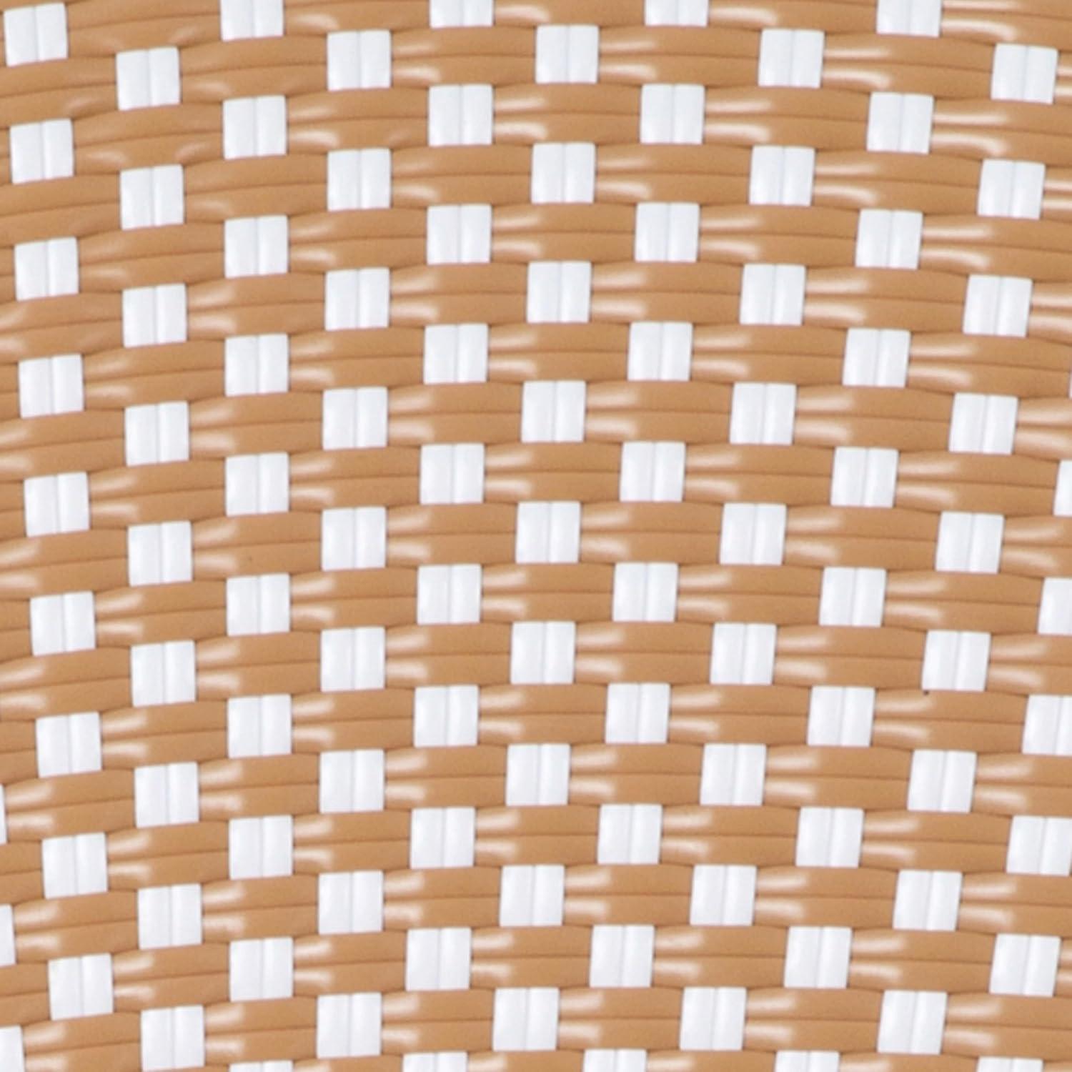 imageFlash Furniture Lourdes IndoorOutdoor Commercial Bistro Table Tempered Glass Top PE Rattan Lt NAT Bamboo Print Aluminum Frame 315quot NATWhiteNatural White RattanLight Natural Frame