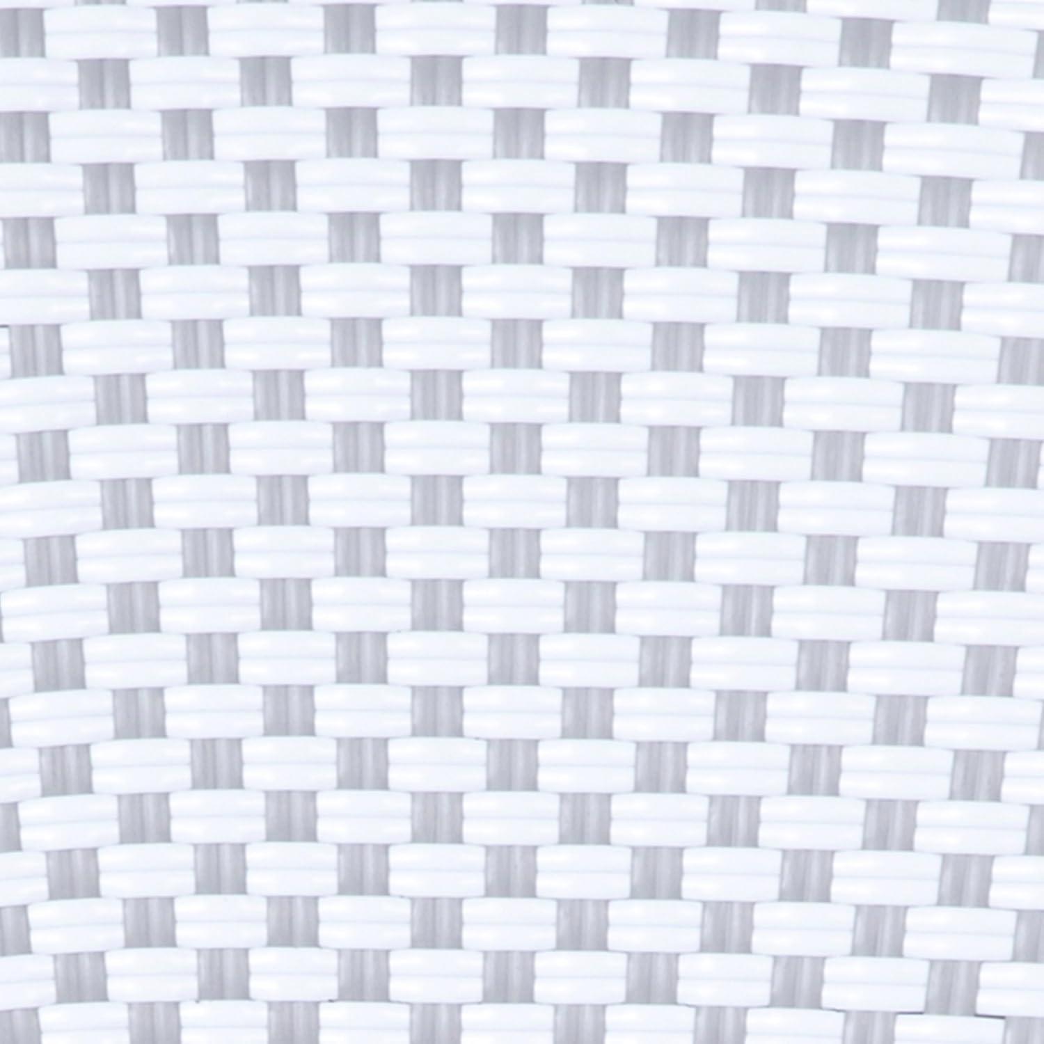 imageFlash Furniture Lourdes IndoorOutdoor Commercial Bistro Table Tempered Glass Top PE Rattan Lt NAT Bamboo Print Aluminum Frame 315quot NATWhiteWhite Gray RattanNatural Frame