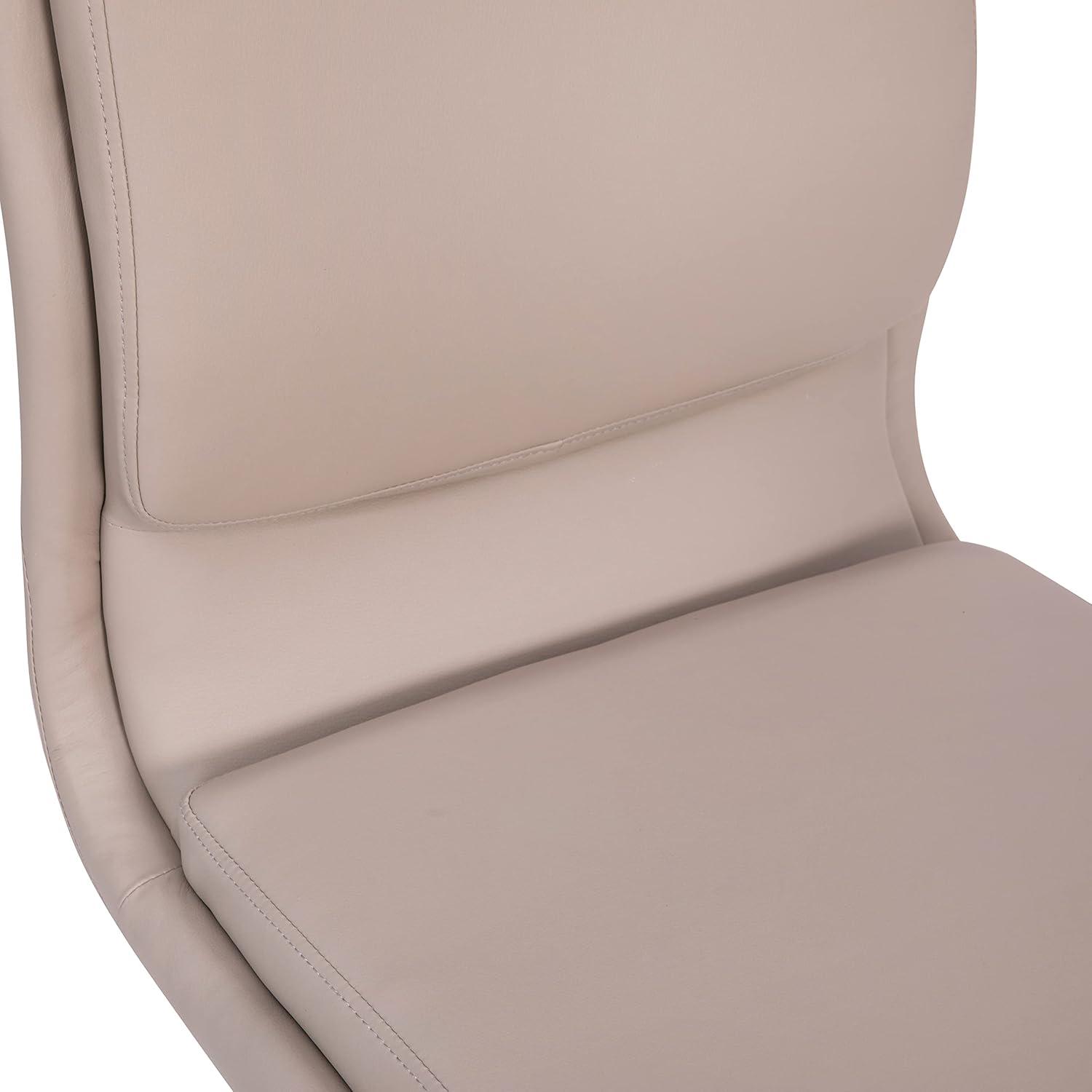 imageFlash Furniture Madigan Task Office Chair Luxurious Cognac LeatherSoft Upholstery Padded MidBack and Seat Height Adjustable Chrome Base ArmlessTaupe