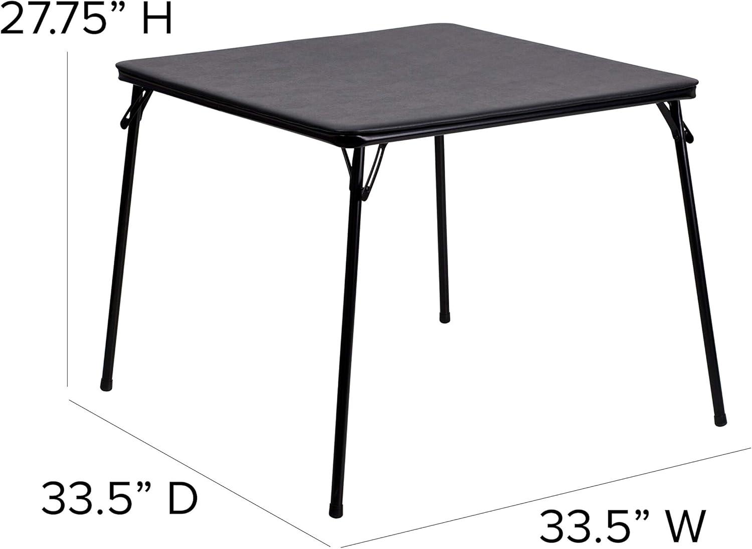 imageFlash Furniture Madison 5Piece Folding Card Table and Chairs Set Portable Event Table and Chairs Set for Indoor and Outdoor Gatherings GrayBlack