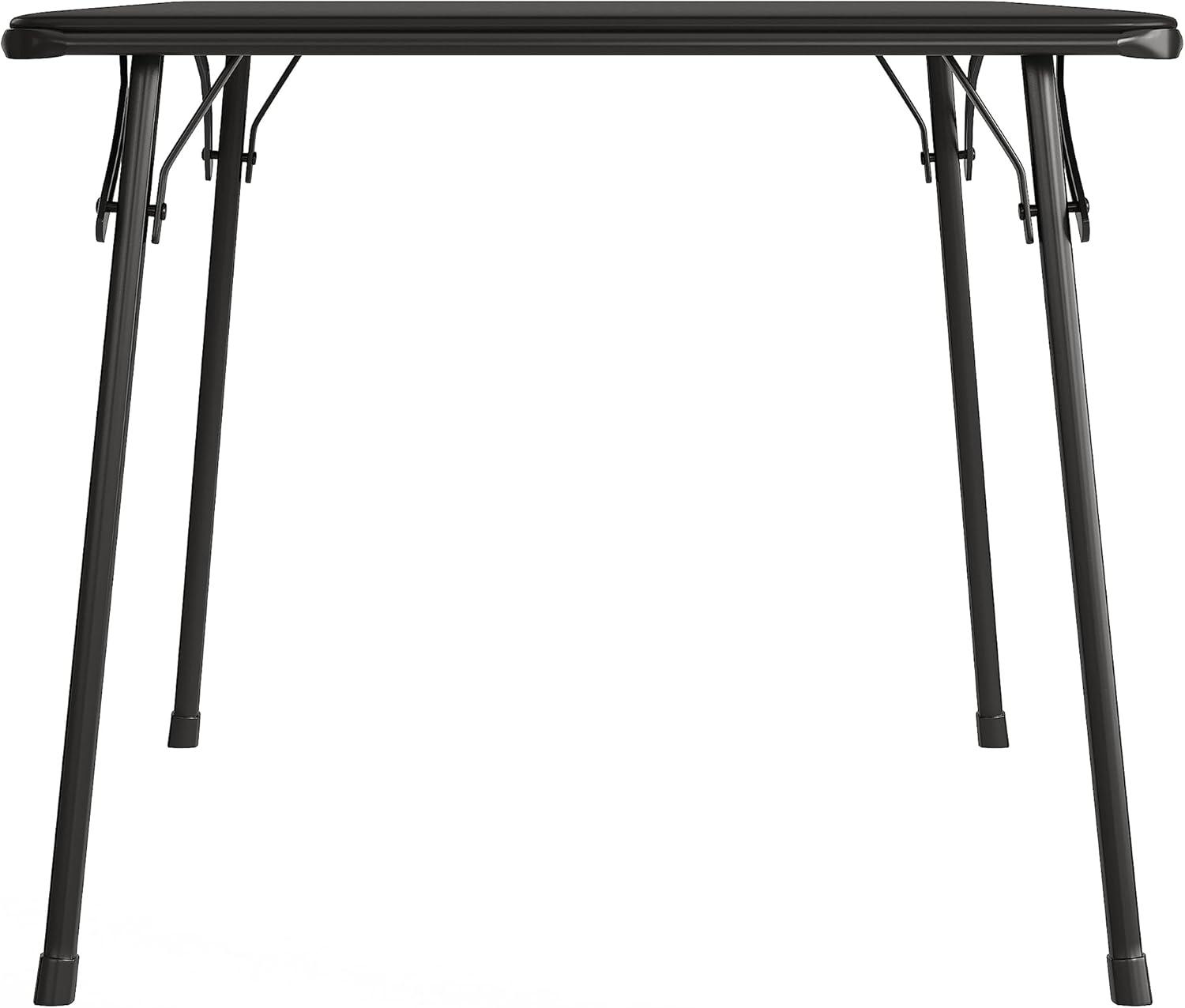 imageFlash Furniture Madison 5Piece Folding Card Table and Chairs Set Portable Event Table and Chairs Set for Indoor and Outdoor Gatherings GrayBlack