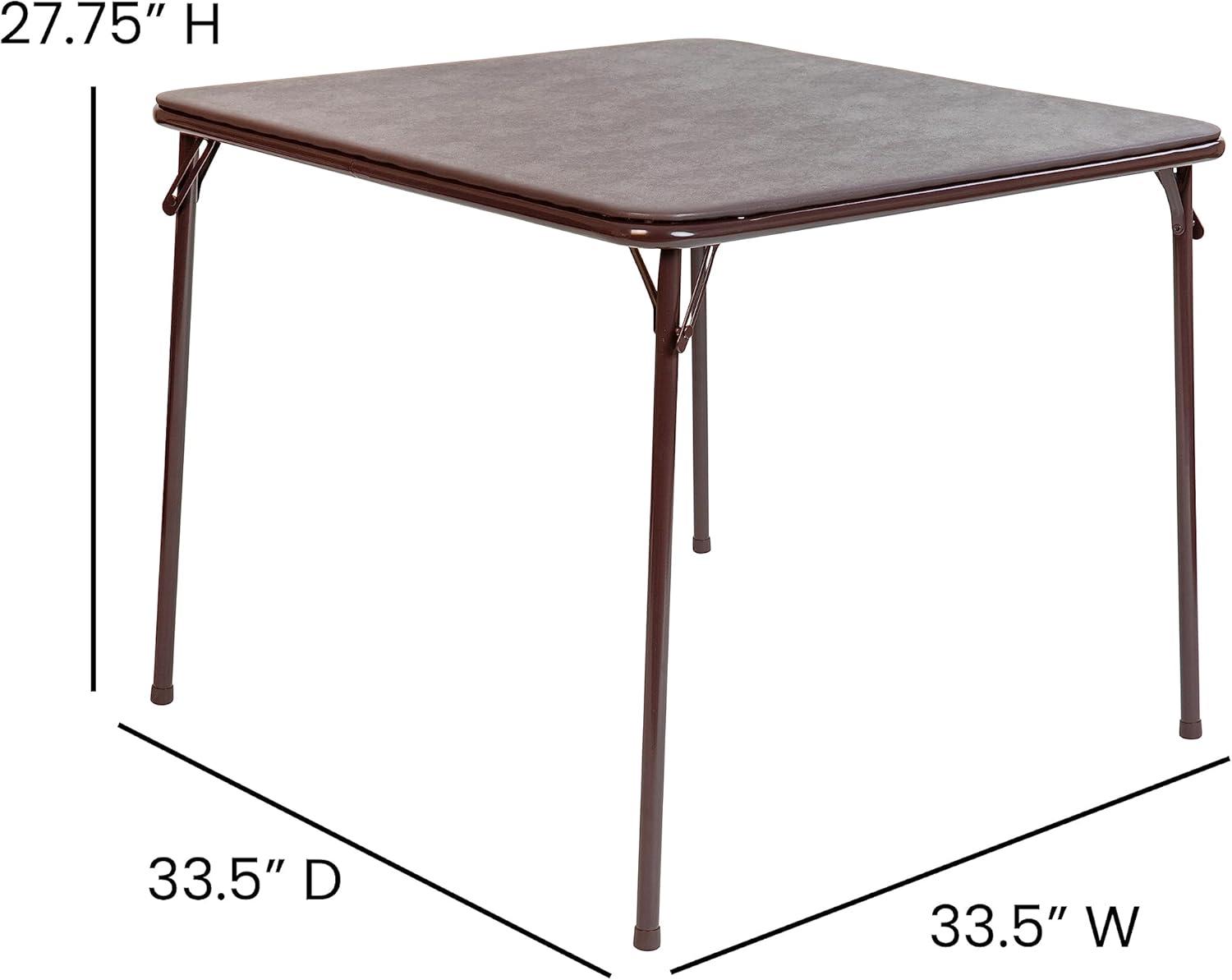 imageFlash Furniture Madison 5Piece Folding Card Table and Chairs Set Portable Event Table and Chairs Set for Indoor and Outdoor Gatherings GrayBrown