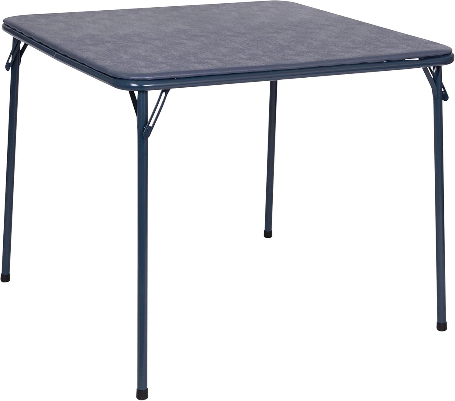 imageFlash Furniture Madison 5Piece Folding Card Table and Chairs Set Portable Event Table and Chairs Set for Indoor and Outdoor Gatherings GrayNavy
