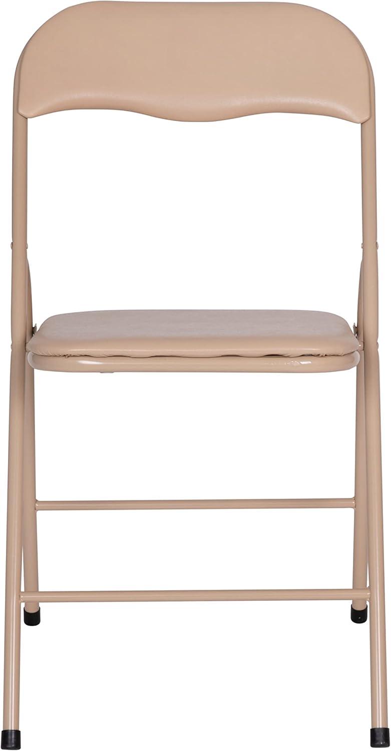 imageFlash Furniture Madison 5Piece Folding Card Table and Chairs Set Portable Event Table and Chairs Set for Indoor and Outdoor Gatherings GrayTan