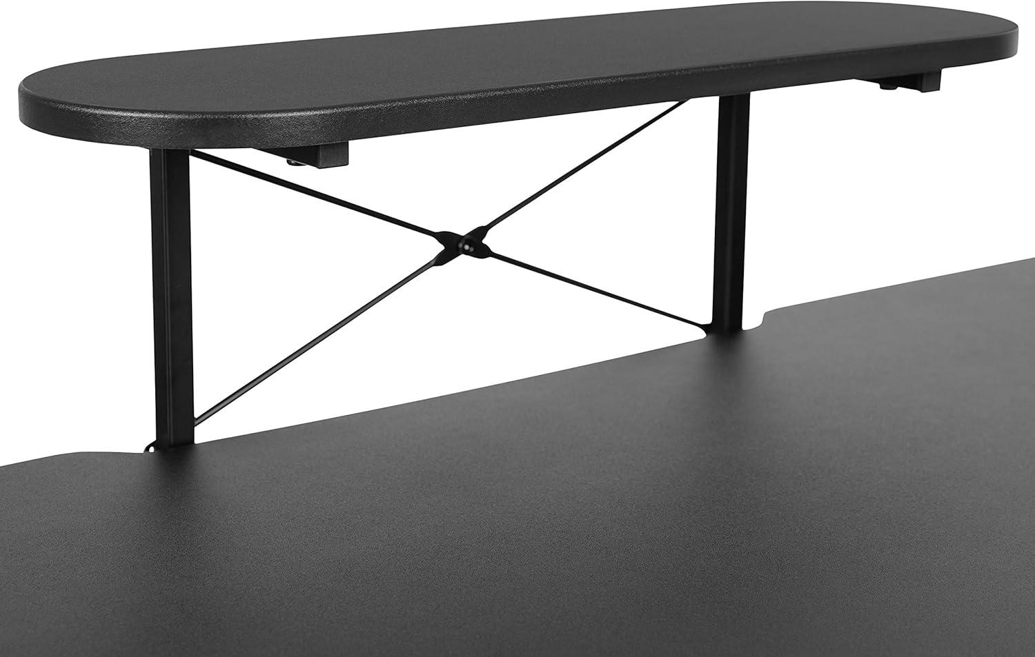 imageFlash Furniture Mallot Gaming Desk White Computer Desk 515quot Gamers Table with Cup Holder Headphone Hook and MonitorSmartphone StandBlack