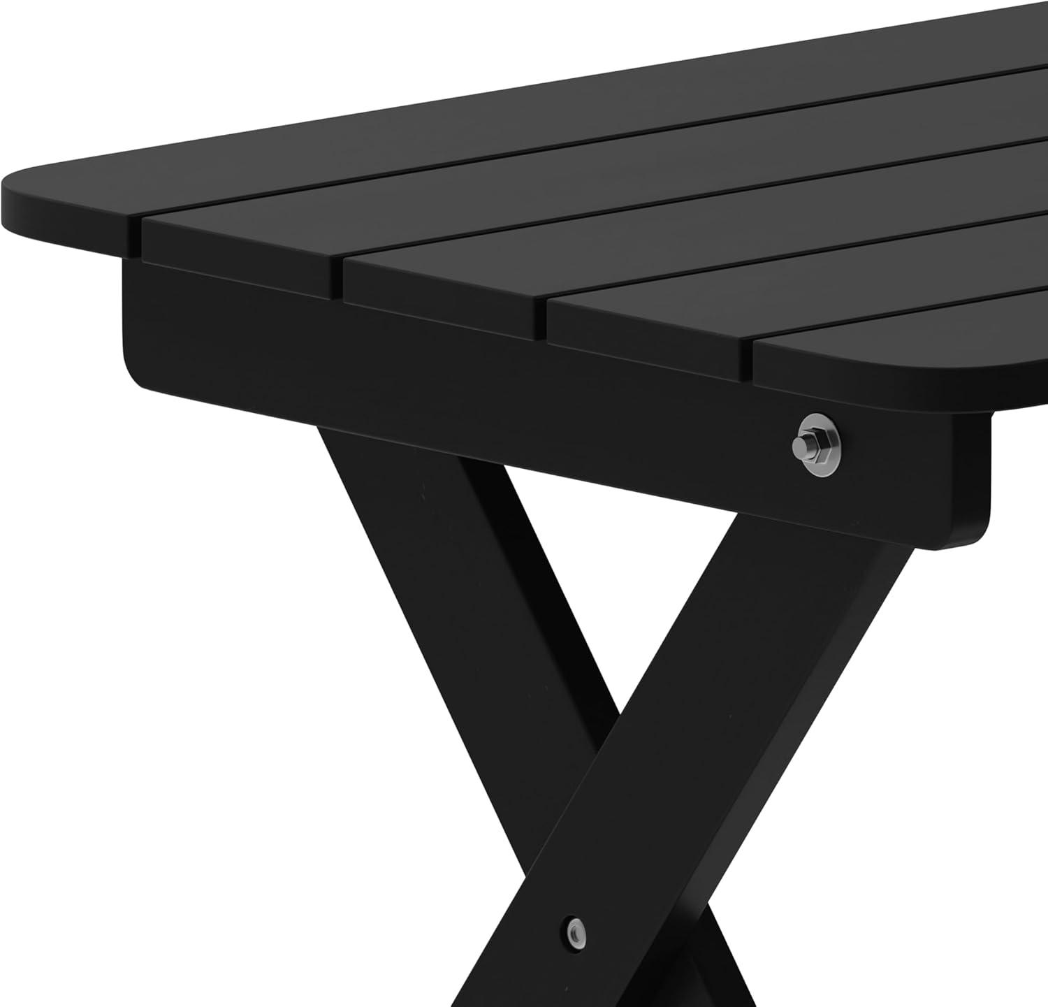 imageFlash Furniture Manchester Commercial 3Piece Rocking ChairsTable Set 2 Contemporary Rocking Chairs End Table HDPE Construction AllWeather Use BlackBlack