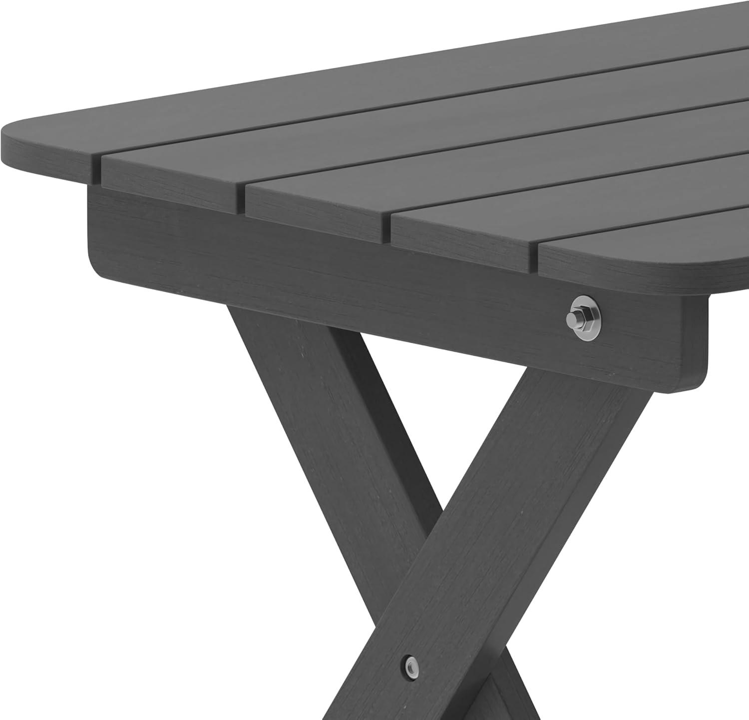 imageFlash Furniture Manchester Commercial 3Piece Rocking ChairsTable Set 2 Contemporary Rocking Chairs End Table HDPE Construction AllWeather Use BlackGrey