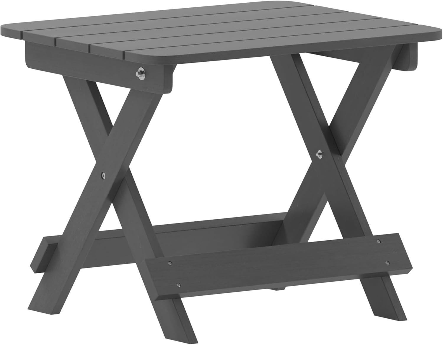 imageFlash Furniture Manchester Commercial 3Piece Rocking ChairsTable Set 2 Contemporary Rocking Chairs End Table HDPE Construction AllWeather Use BlackGrey