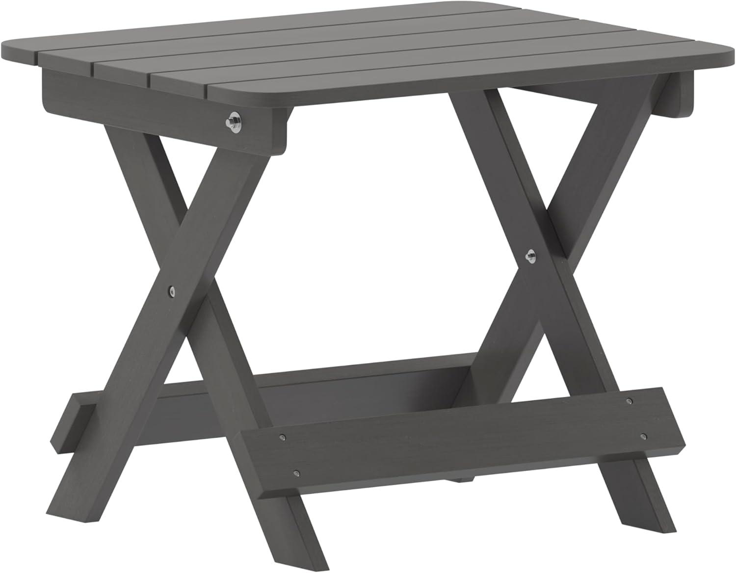 imageFlash Furniture Manchester Commercial 3Piece Rocking ChairsTable Set 2 Contemporary Rocking Chairs End Table HDPE Construction AllWeather Use BlackGrey