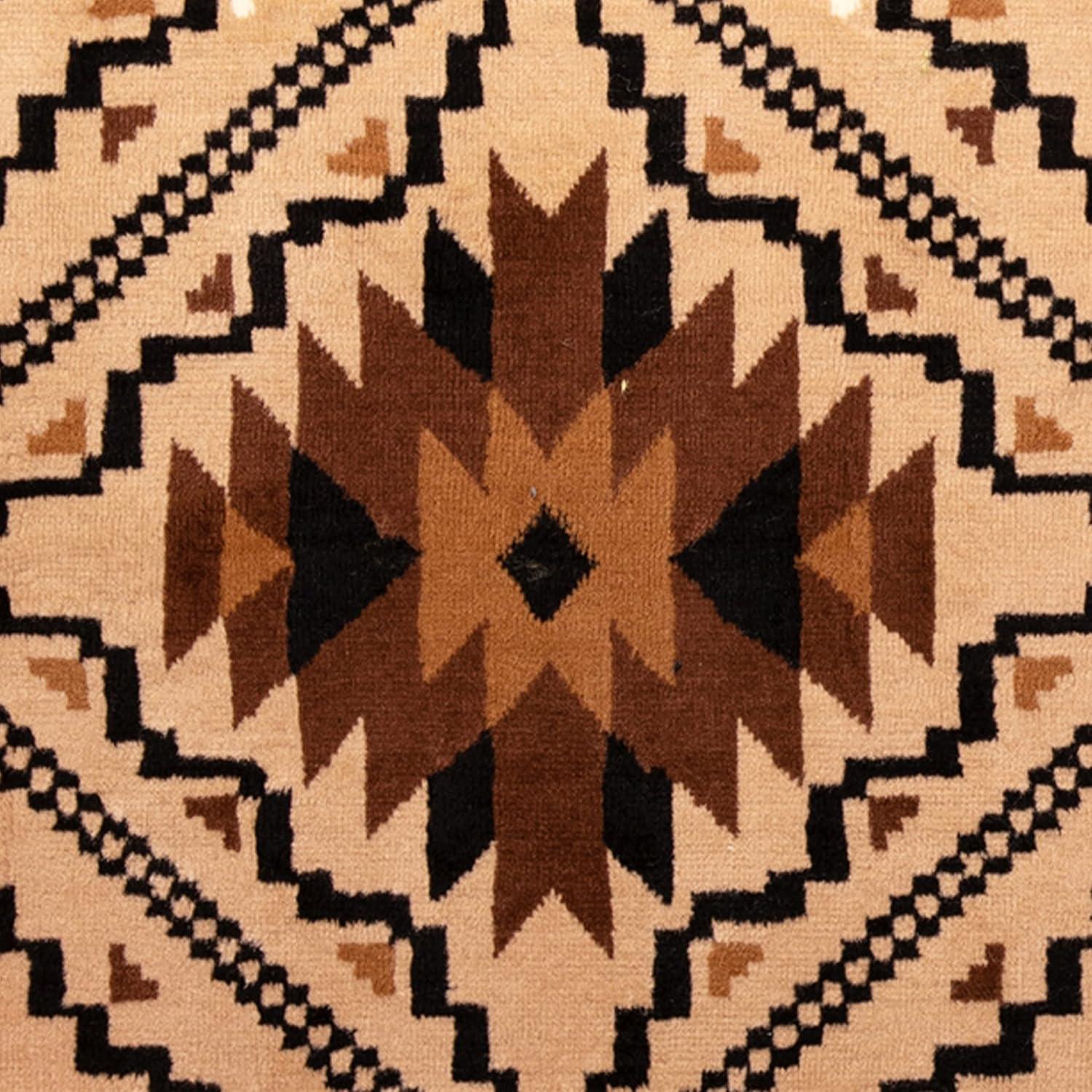 imageFlash Furniture Marana Collection Southwestern Style Area Rug Brown Olefin Accent Rug 5 x 7 Cotton Backing Entryway Living Room BedroomBrown