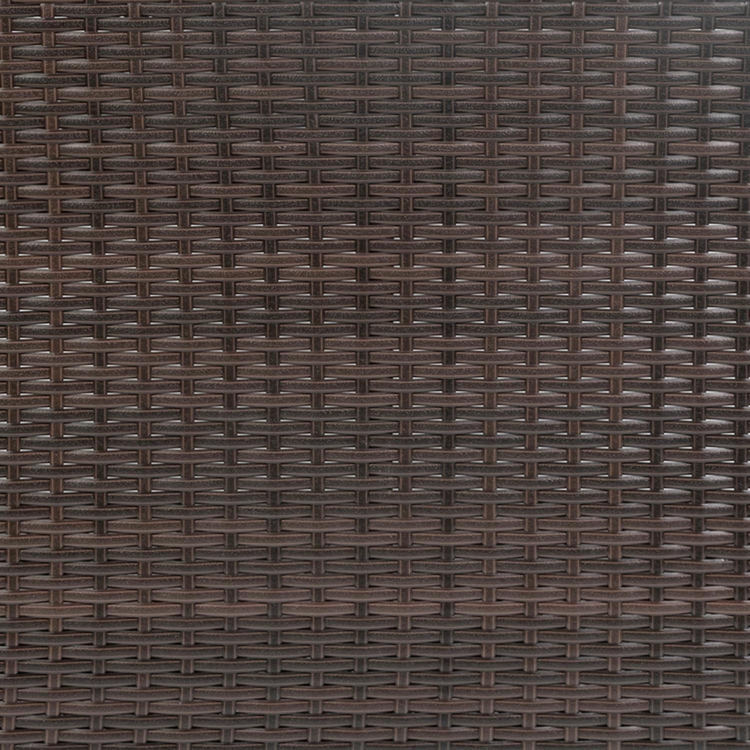imageFlash Furniture Marco IndoorOutdoor Patio Bar Counter Table AllWeather Wicker Rattan Pattern 2 Shelves GrayBrown