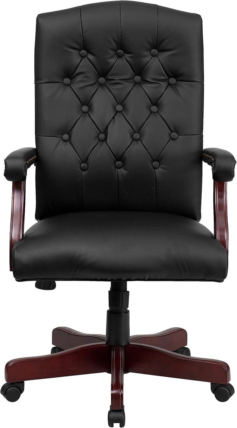 imageFlash Furniture Martha Washington Burgundy LeatherSoft Executive Swivel Office Chair with ArmsBlack Leathersoft