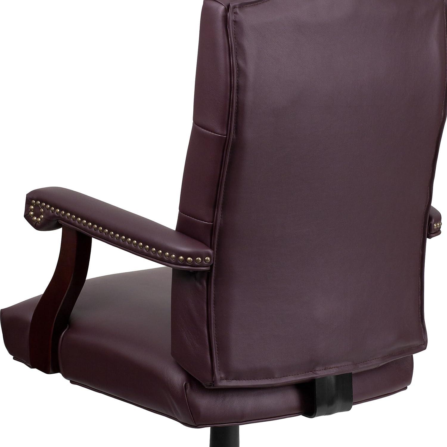 imageFlash Furniture Martha Washington Burgundy LeatherSoft Executive Swivel Office Chair with ArmsBurgundy Leathersoft