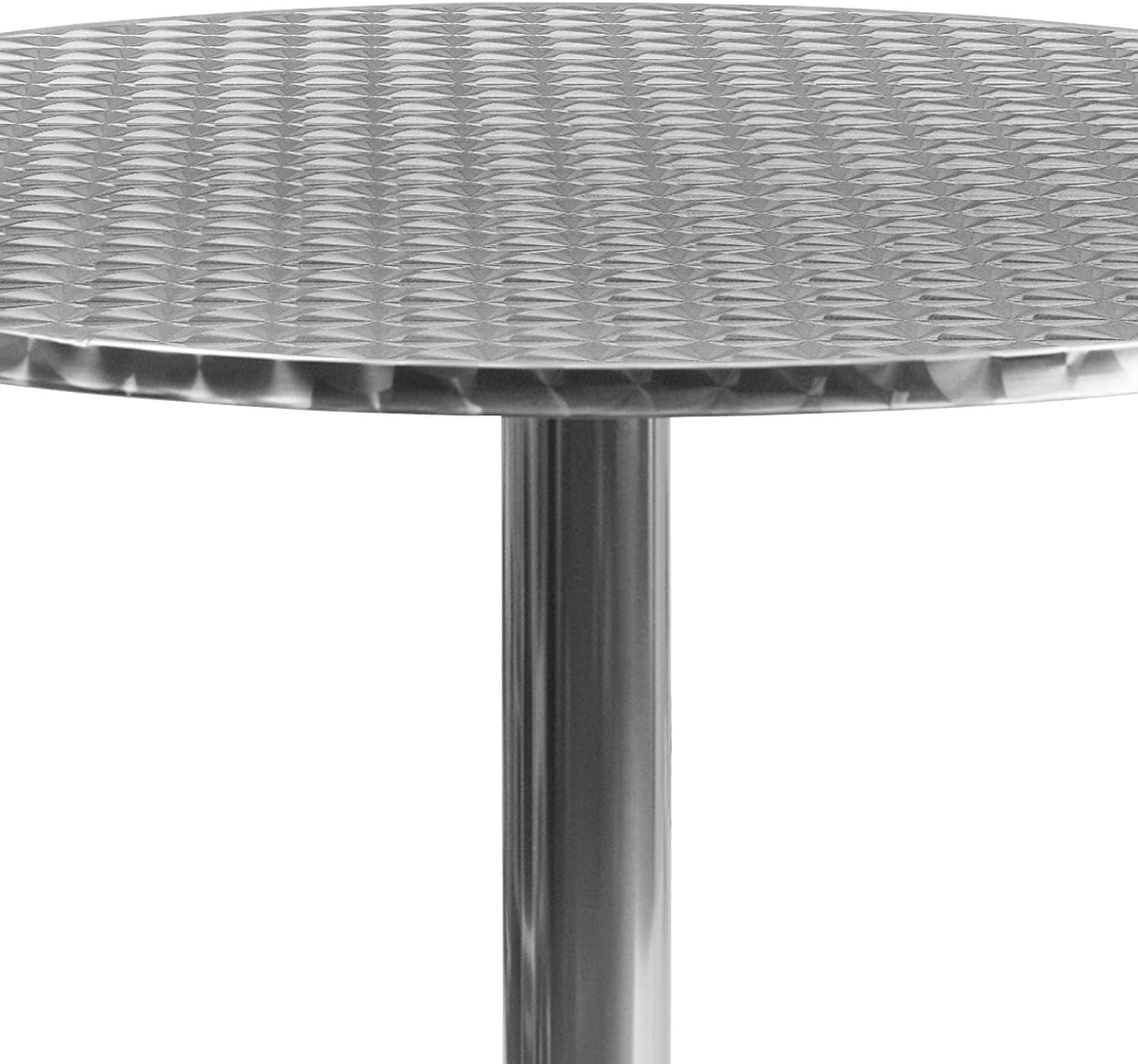 imageFlash Furniture Mellie Commercial Grade 235 Round Aluminum IndoorOutdoor Table with BaseAluminum