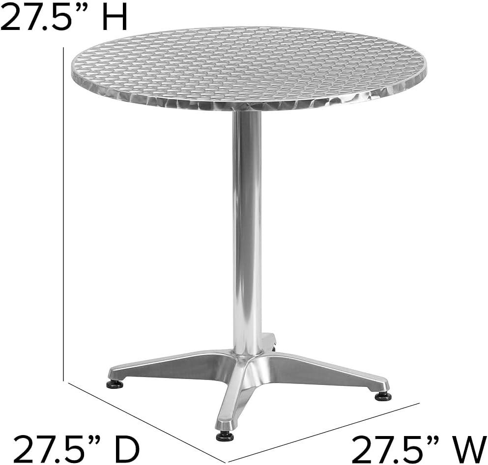 imageFlash Furniture Mellie Commercial Grade 235 Round Aluminum IndoorOutdoor Table with BaseAluminum