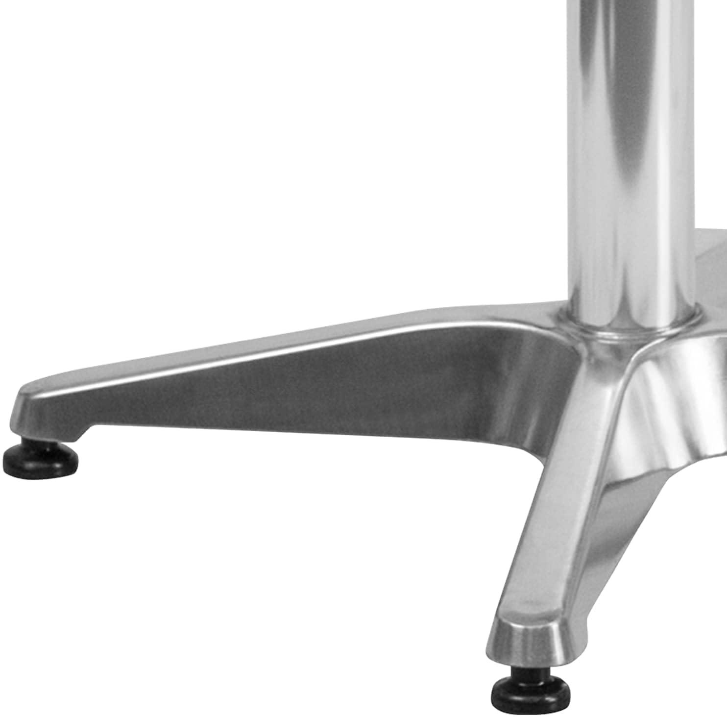 imageFlash Furniture Mellie Commercial Grade 235 Round Aluminum IndoorOutdoor Table with BaseAluminum