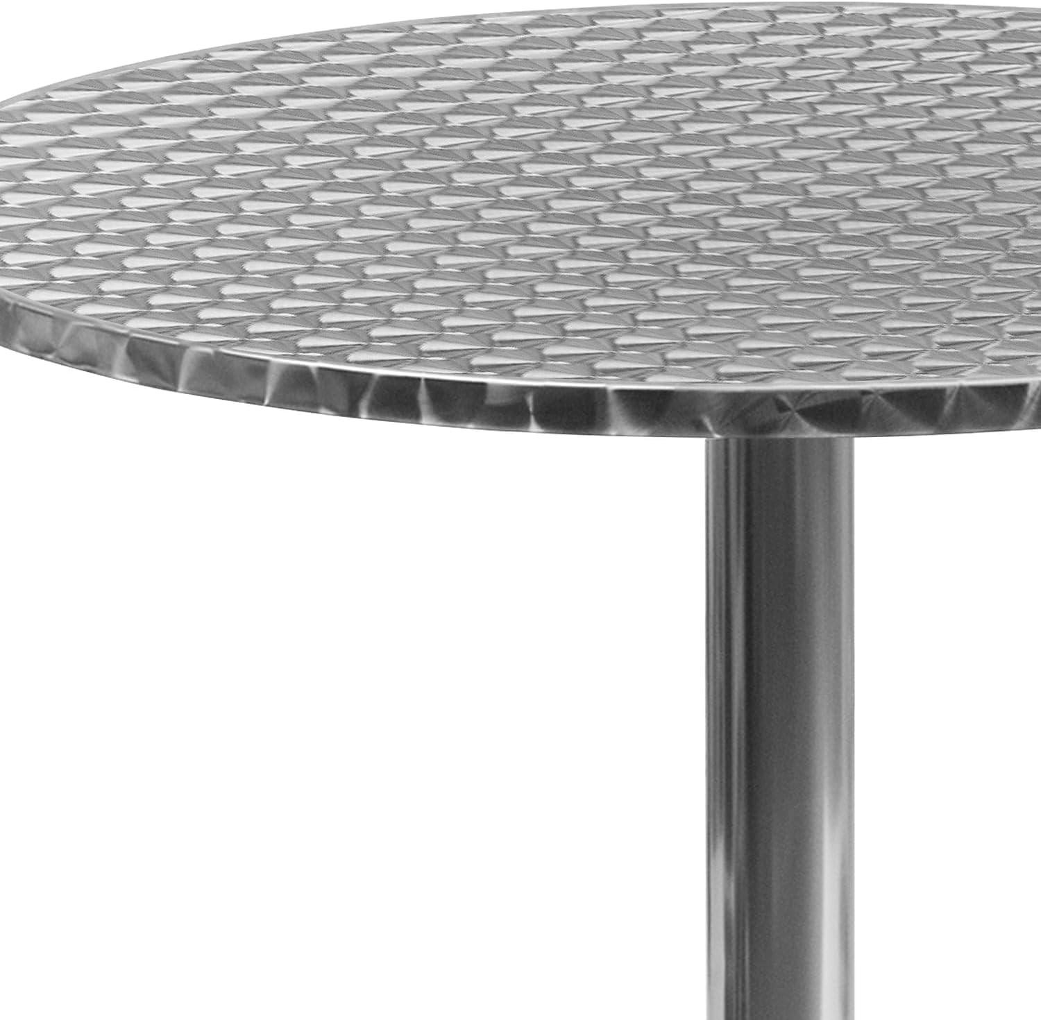 imageFlash Furniture Mellie Commercial Grade 235 Round Aluminum IndoorOutdoor Table with BaseAluminum