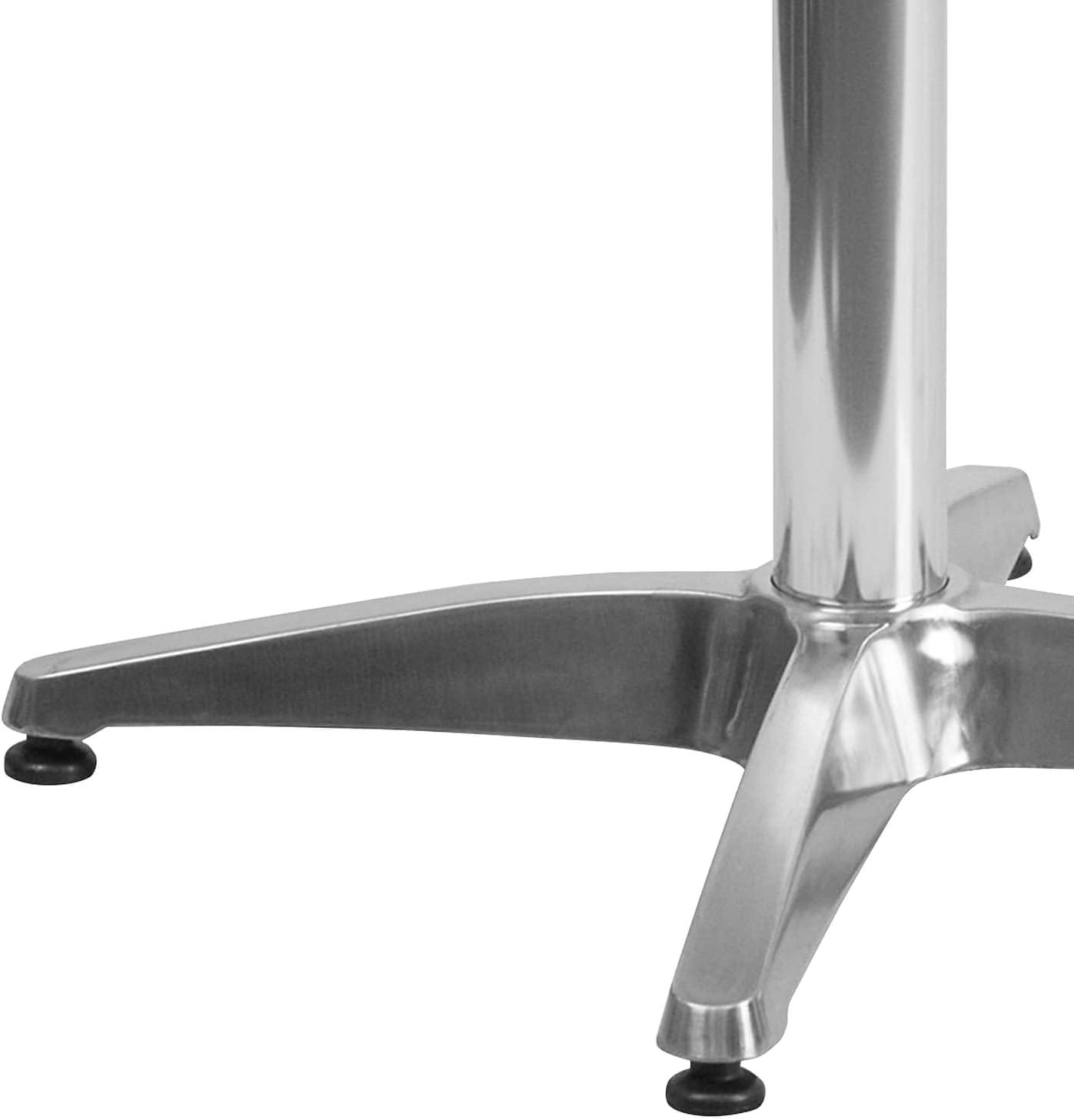 imageFlash Furniture Mellie Commercial Grade 235 Round Aluminum IndoorOutdoor Table with BaseAluminum