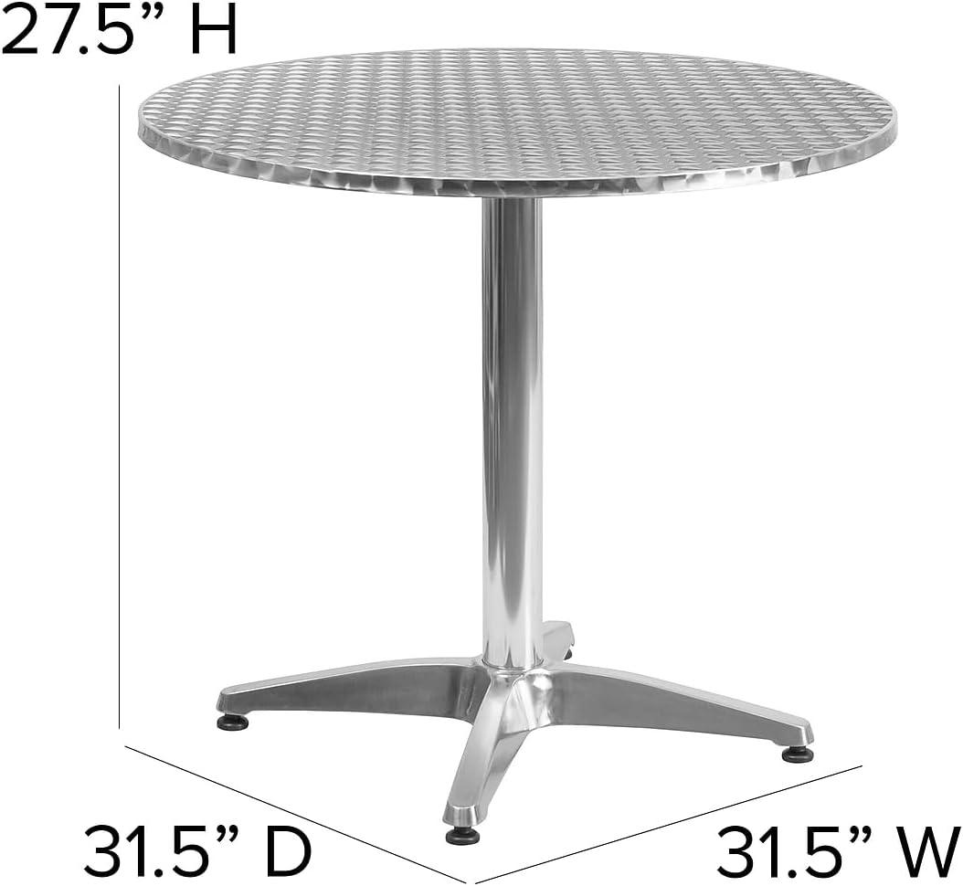 imageFlash Furniture Mellie Commercial Grade 235 Round Aluminum IndoorOutdoor Table with BaseAluminum