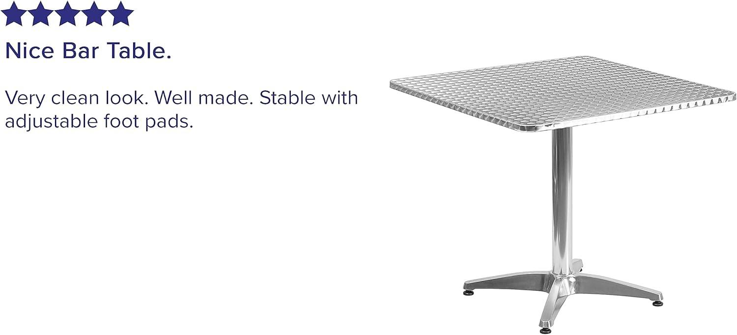 imageFlash Furniture Mellie Commercial Grade 275quot Square Aluminum IndoorOutdoor Table with BaseAluminum