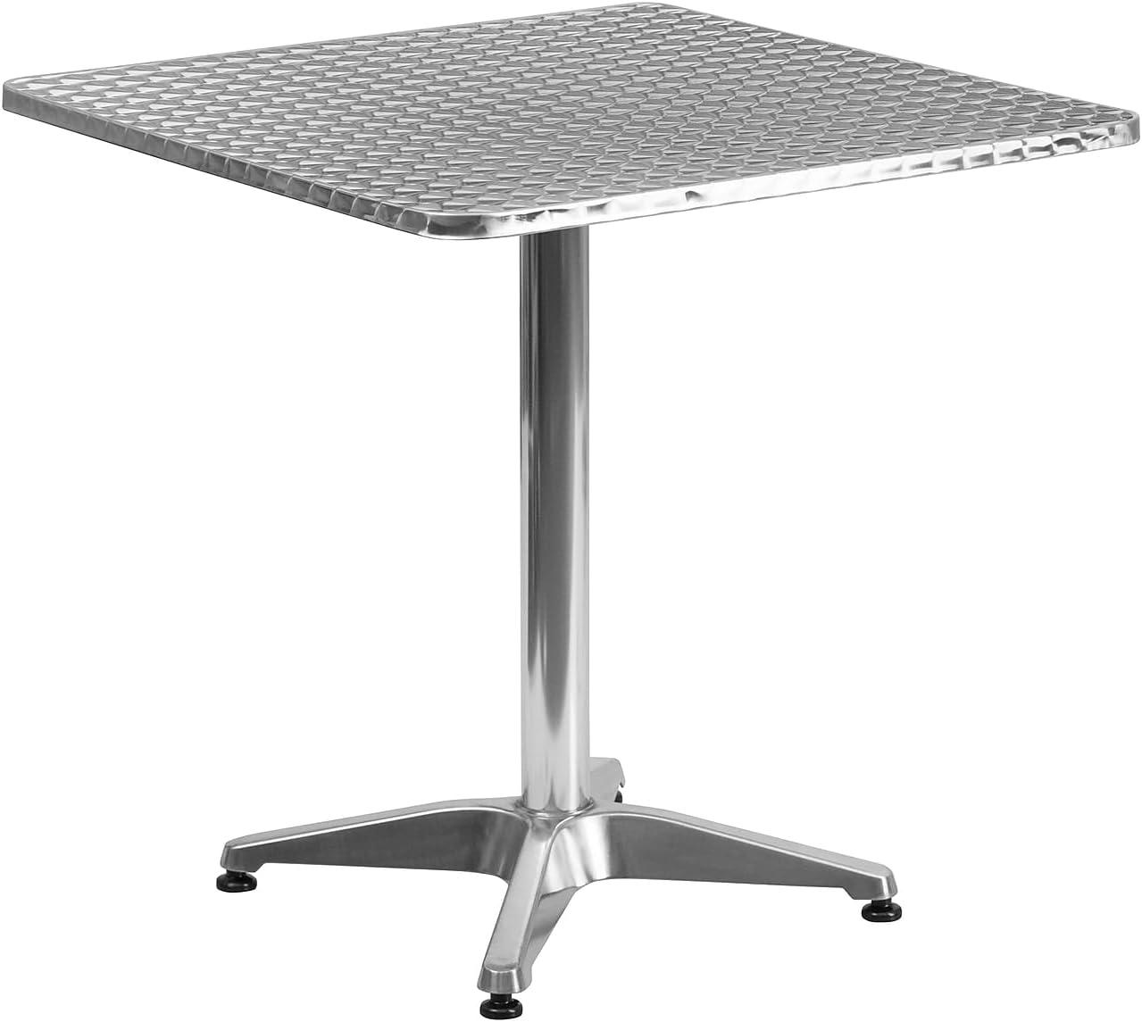 imageFlash Furniture Mellie Commercial Grade 275quot Square Aluminum IndoorOutdoor Table with BaseAluminum