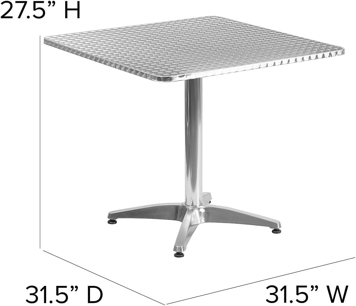imageFlash Furniture Mellie Commercial Grade 275quot Square Aluminum IndoorOutdoor Table with BaseAluminum