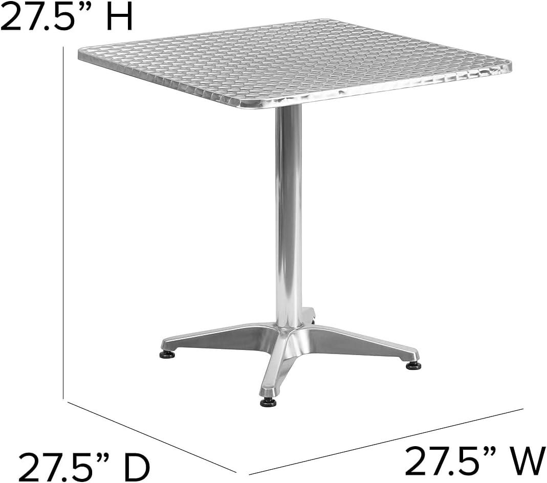 imageFlash Furniture Mellie Commercial Grade 275quot Square Aluminum IndoorOutdoor Table with BaseAluminum