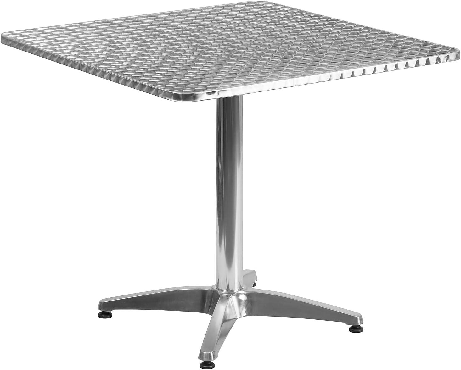 imageFlash Furniture Mellie Commercial Grade 275quot Square Aluminum IndoorOutdoor Table with BaseAluminum