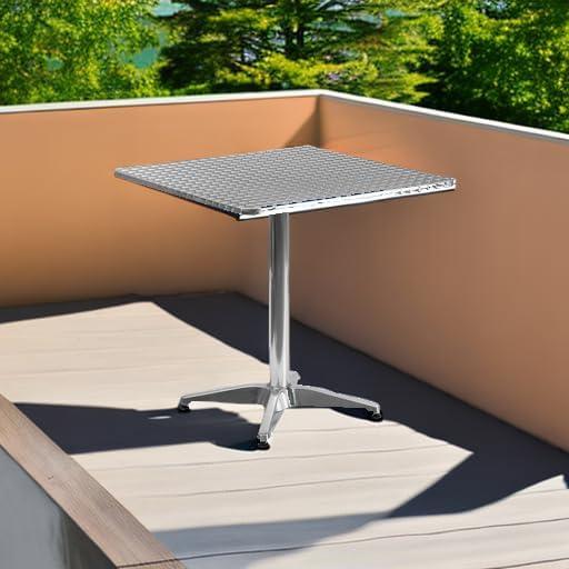 imageFlash Furniture Mellie Commercial Grade 275quot Square Aluminum IndoorOutdoor Table with BaseAluminum