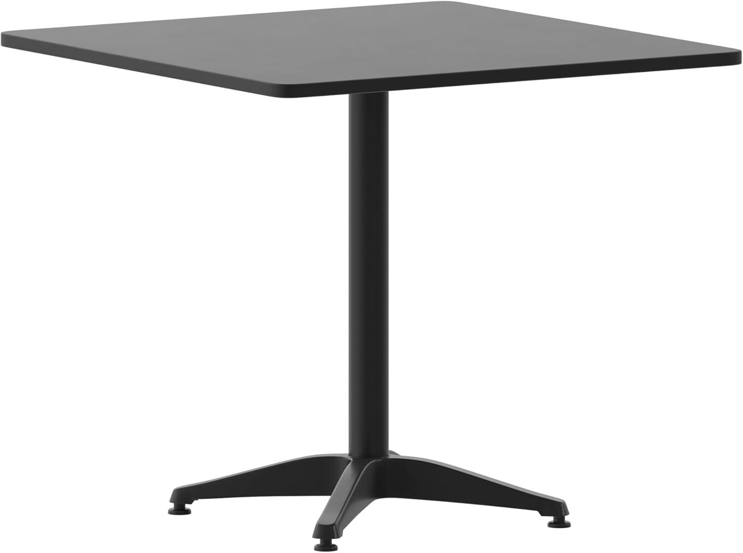 imageFlash Furniture Mellie Commercial Grade 275quot Square Aluminum IndoorOutdoor Table with BaseBlack