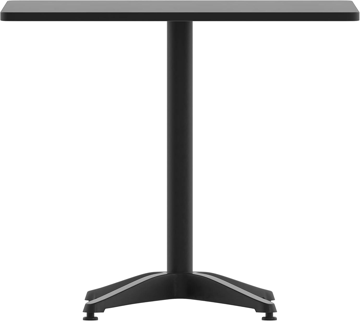 imageFlash Furniture Mellie Commercial Grade 275quot Square Aluminum IndoorOutdoor Table with BaseBlack
