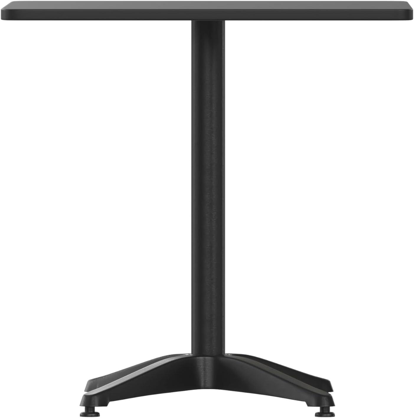 imageFlash Furniture Mellie Commercial Grade 275quot Square Aluminum IndoorOutdoor Table with BaseBlack