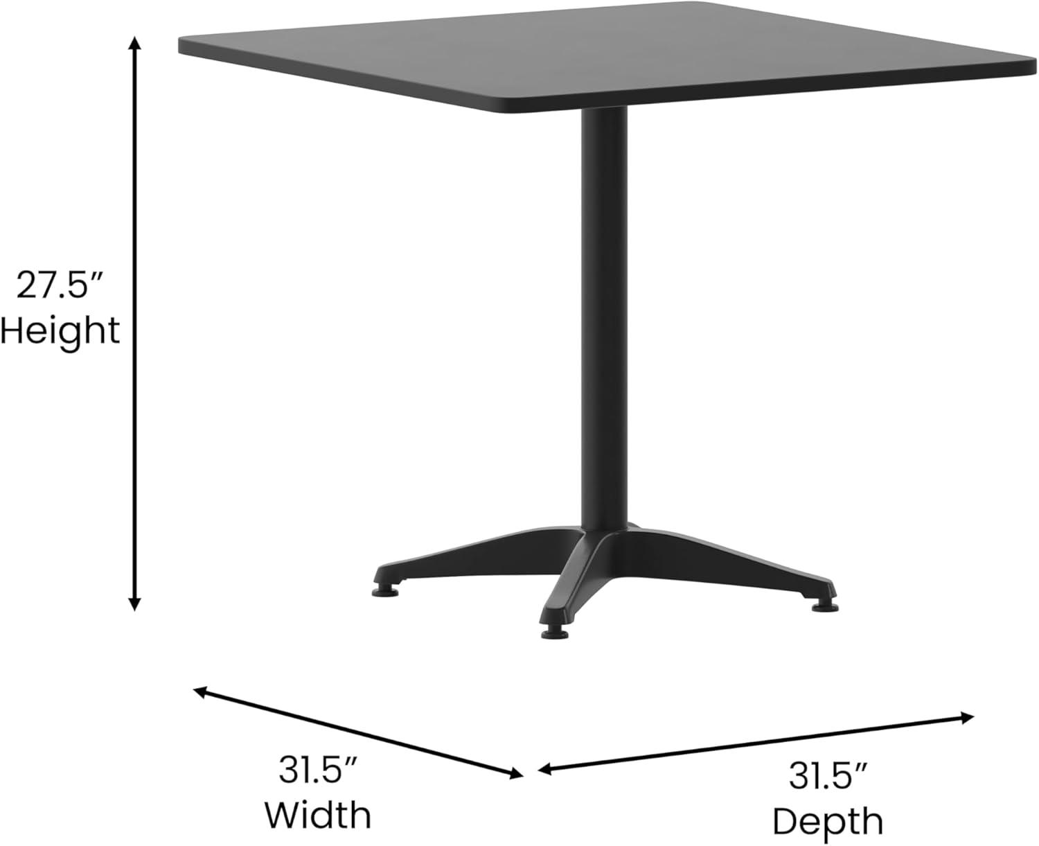 imageFlash Furniture Mellie Commercial Grade 275quot Square Aluminum IndoorOutdoor Table with BaseBlack