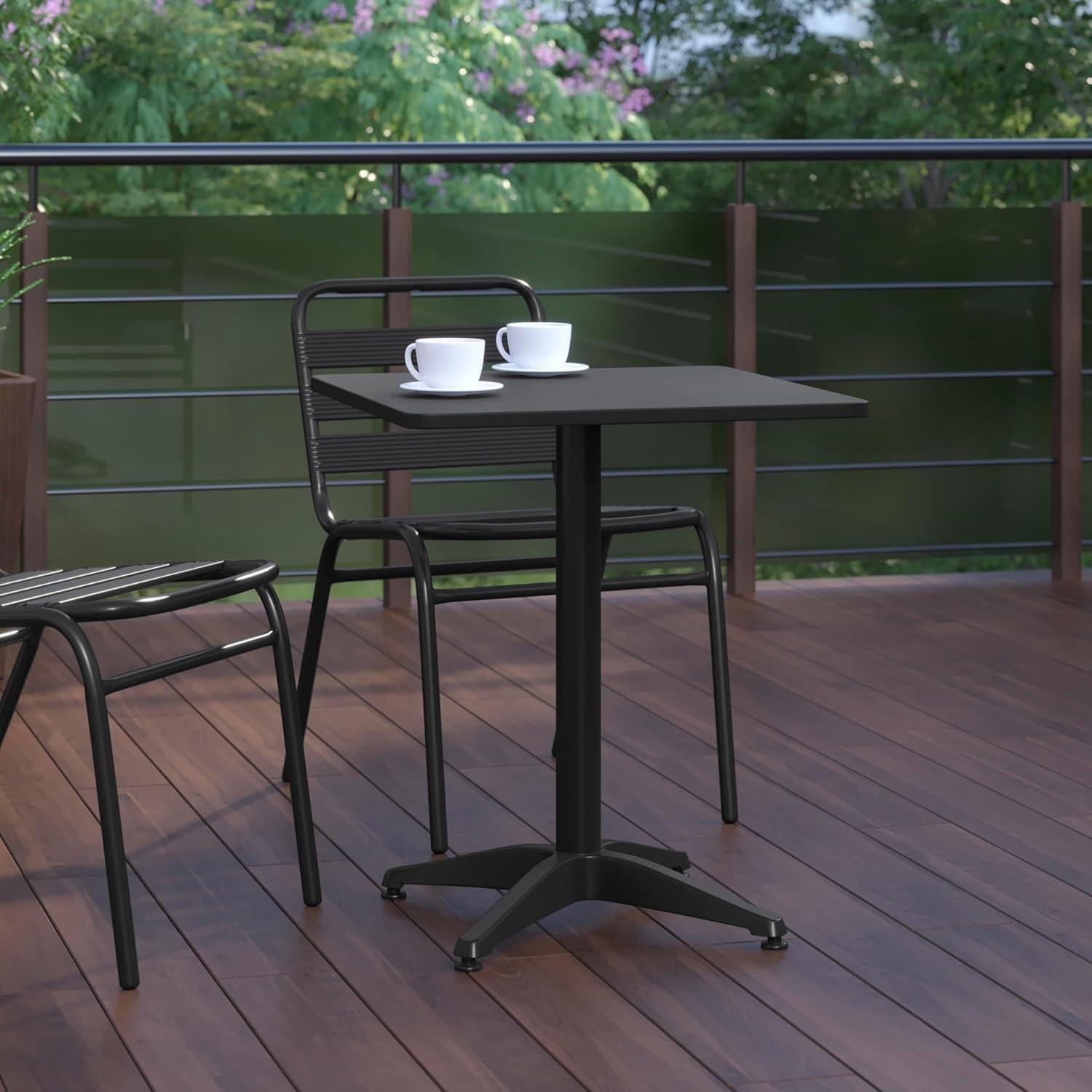 imageFlash Furniture Mellie Commercial Grade 275quot Square Aluminum IndoorOutdoor Table with BaseBlack