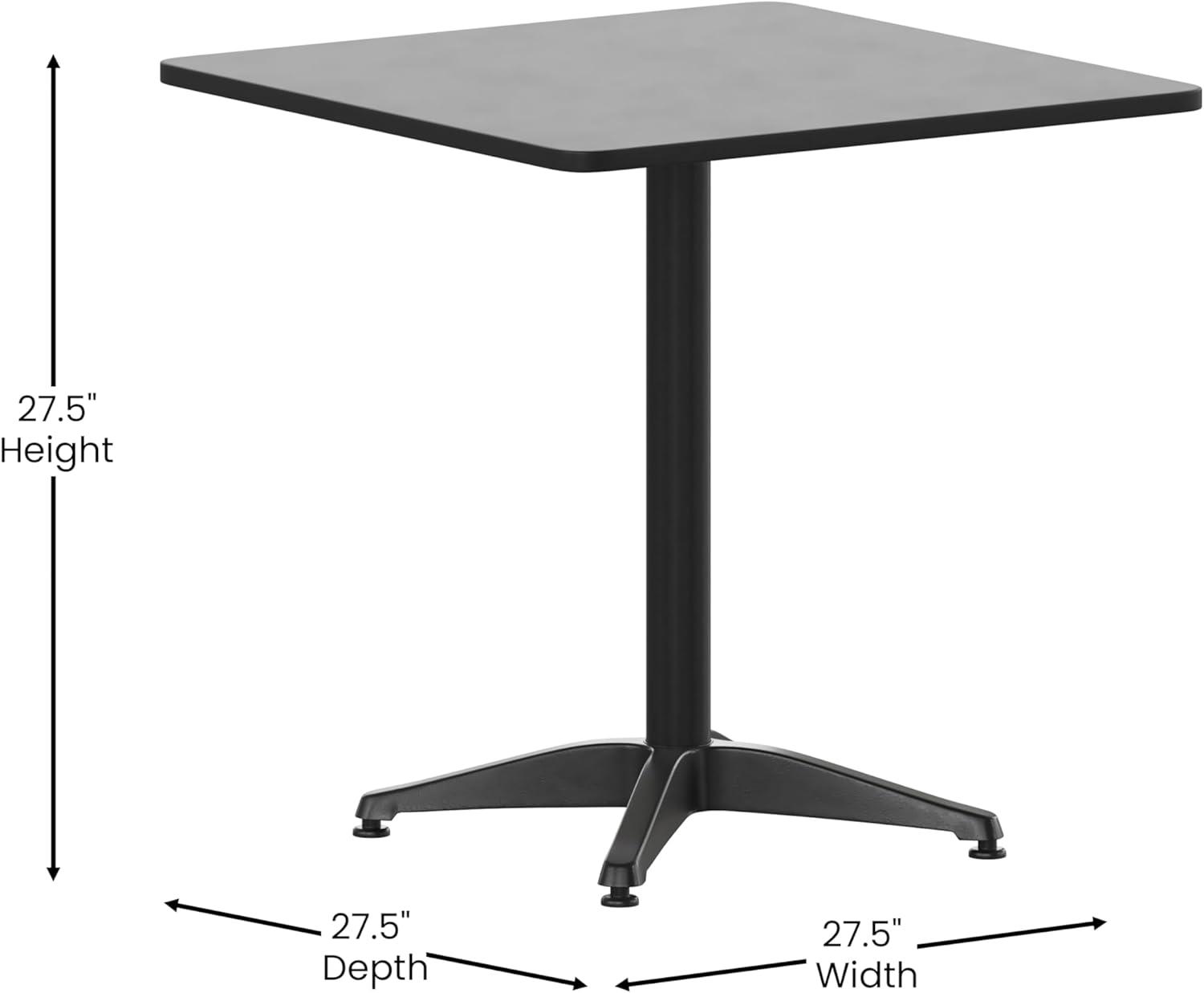 imageFlash Furniture Mellie Commercial Grade 275quot Square Aluminum IndoorOutdoor Table with BaseBlack