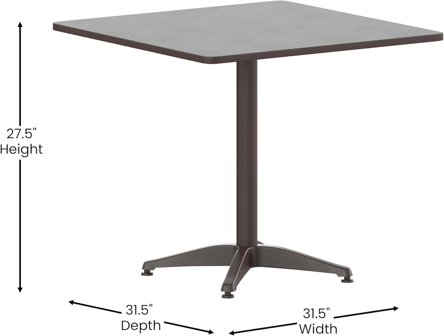 imageFlash Furniture Mellie Commercial Grade 275quot Square Aluminum IndoorOutdoor Table with BaseBronze