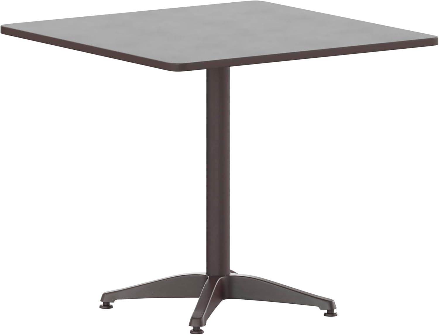 imageFlash Furniture Mellie Commercial Grade 275quot Square Aluminum IndoorOutdoor Table with BaseBronze