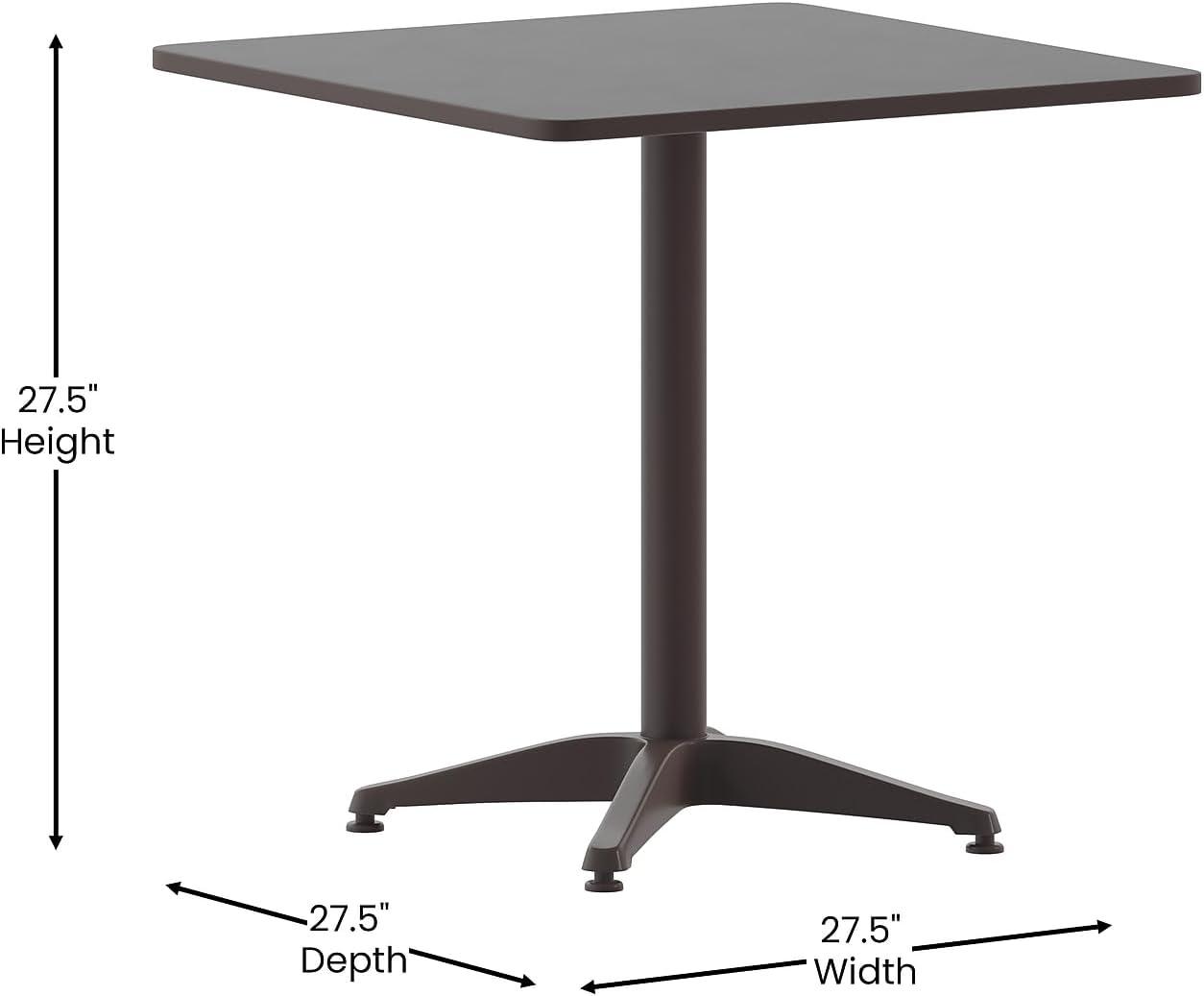 imageFlash Furniture Mellie Commercial Grade 275quot Square Aluminum IndoorOutdoor Table with BaseBronze