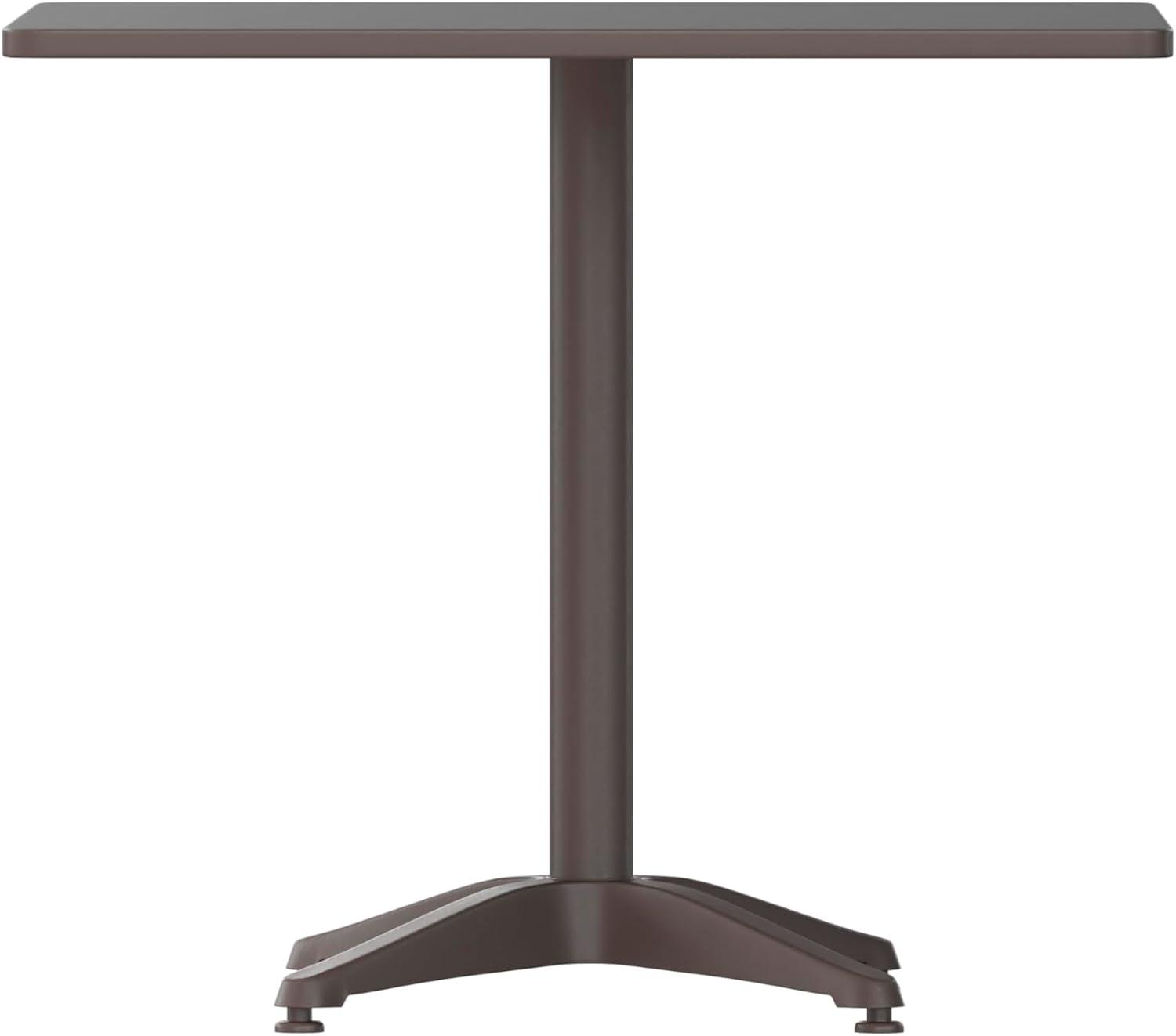 imageFlash Furniture Mellie Commercial Grade 275quot Square Aluminum IndoorOutdoor Table with BaseBronze