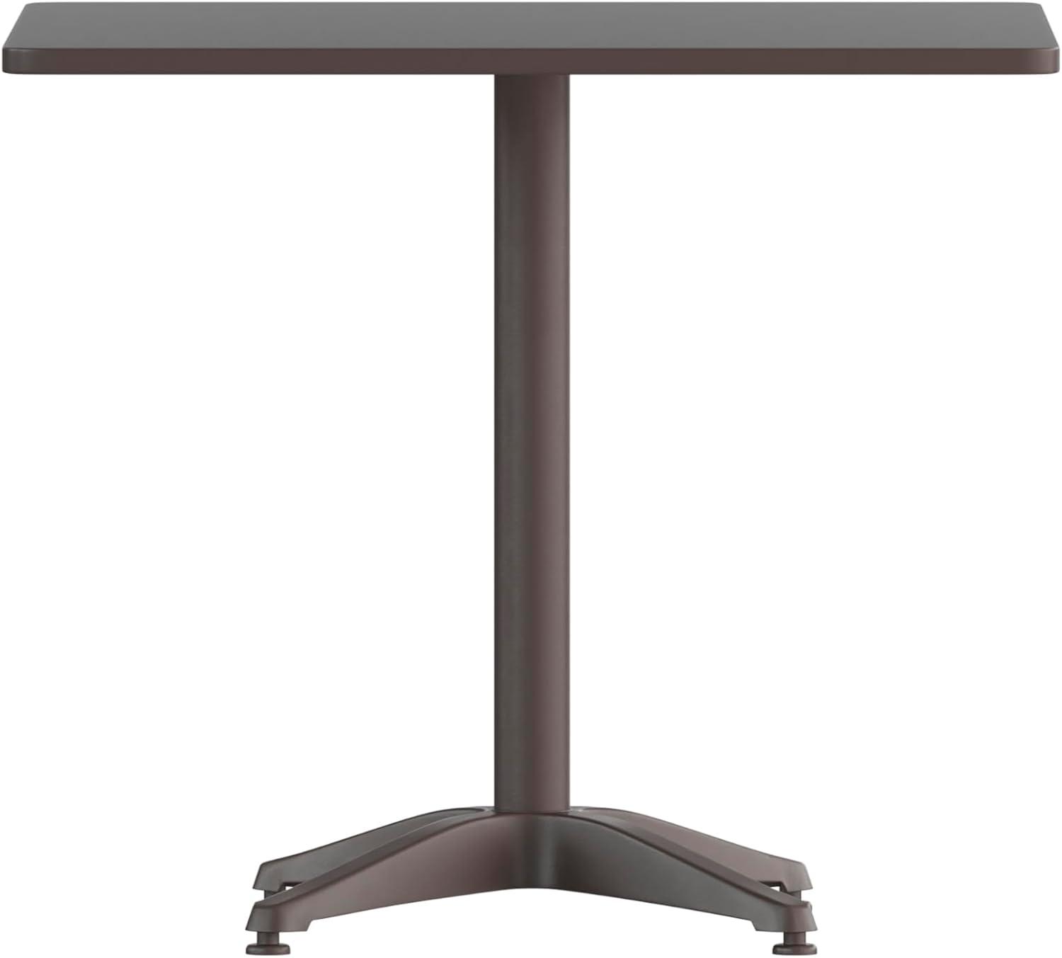 imageFlash Furniture Mellie Commercial Grade 275quot Square Aluminum IndoorOutdoor Table with BaseBronze