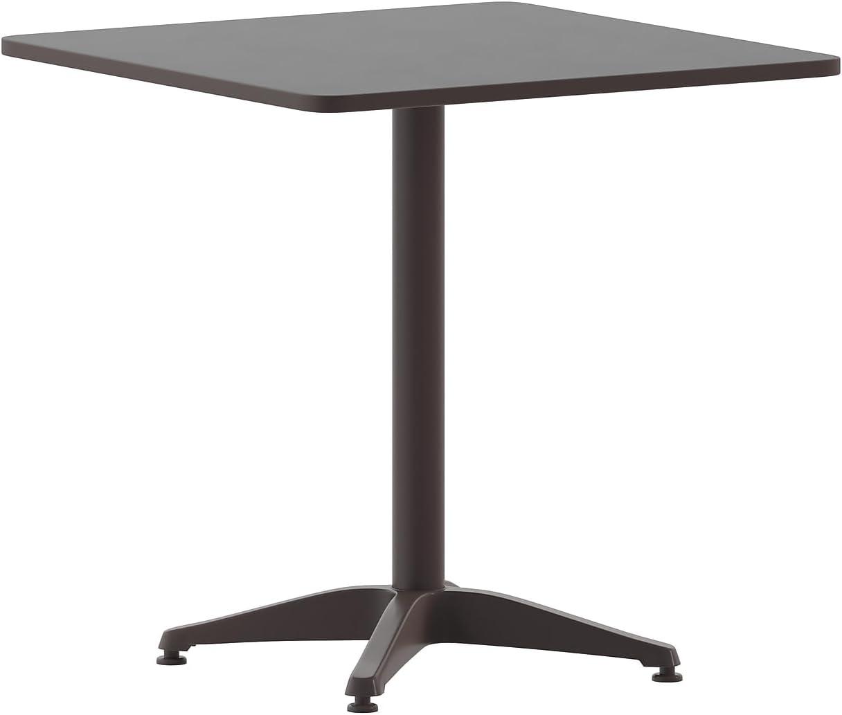 imageFlash Furniture Mellie Commercial Grade 275quot Square Aluminum IndoorOutdoor Table with BaseBronze