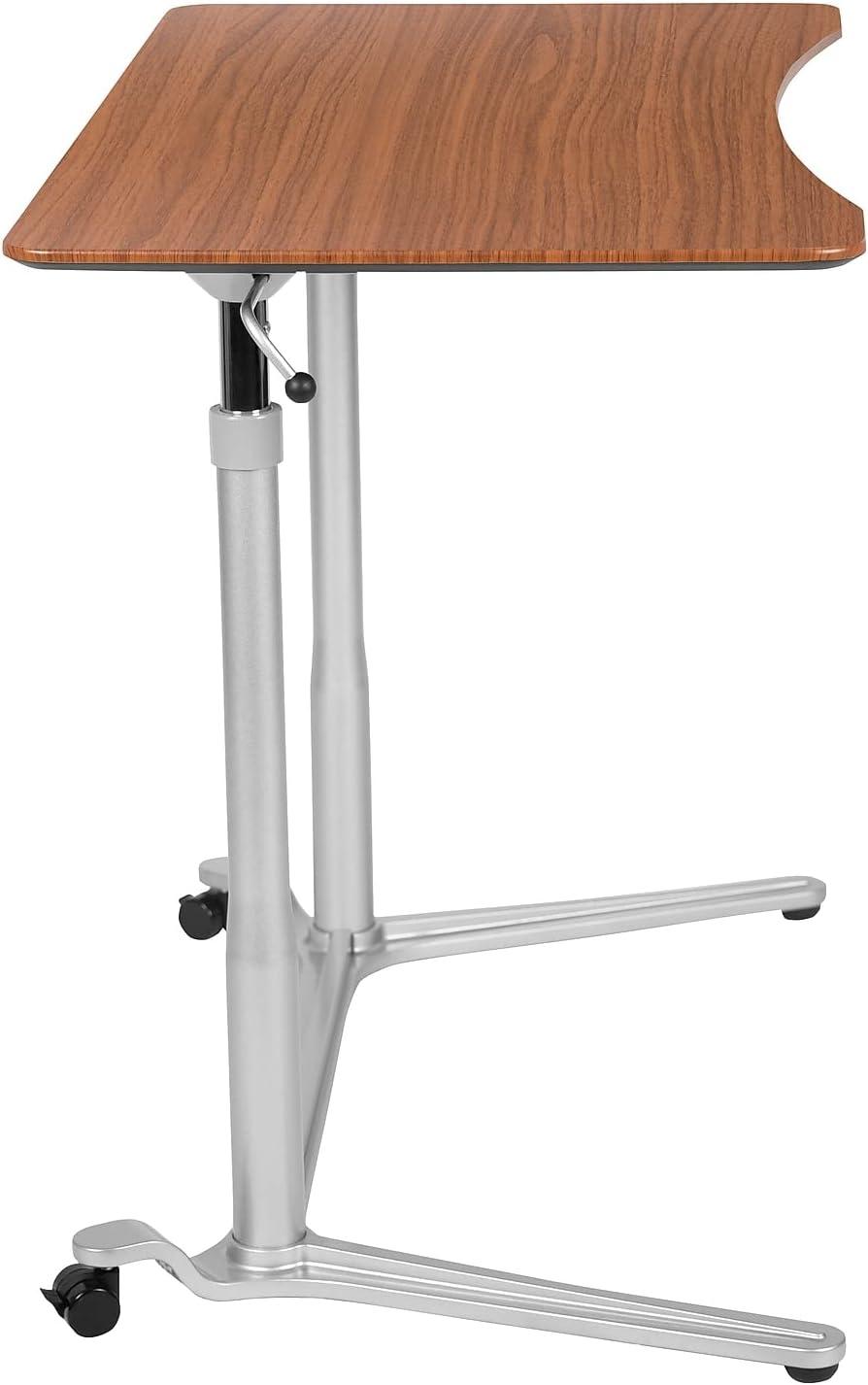 imageFlash Furniture Merritt SitDown StandUp Black Computer Ergonomic Desk with 37375quotW Top Adjustable Range 29quot 4075quotCherry