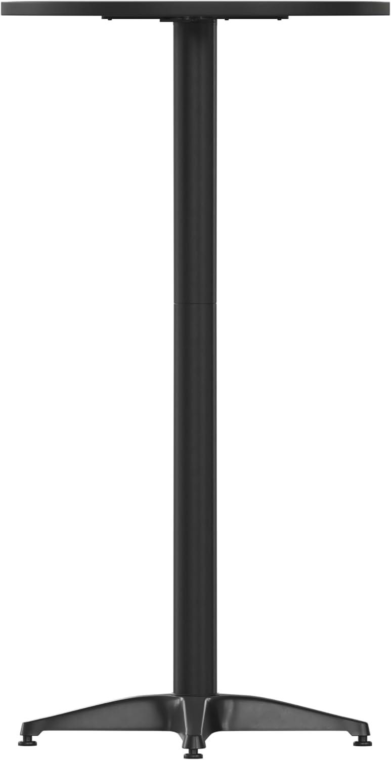 imageFlash Furniture Metal Bar Table Aluminum Patio Table Mellie 235quotH Round Bar Height Table IndoorOutdoor BlackBlack