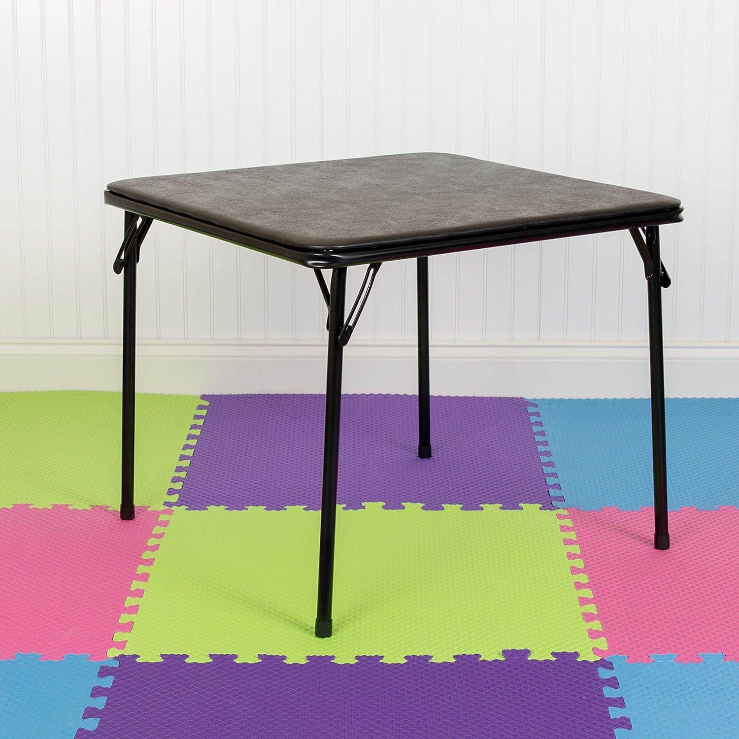 imageFlash Furniture Mindy Kids 3Piece Folding Square Table and Chairs Set for Daycare and Classrooms Childrens Activity TableChairs Set MulticolorBlack