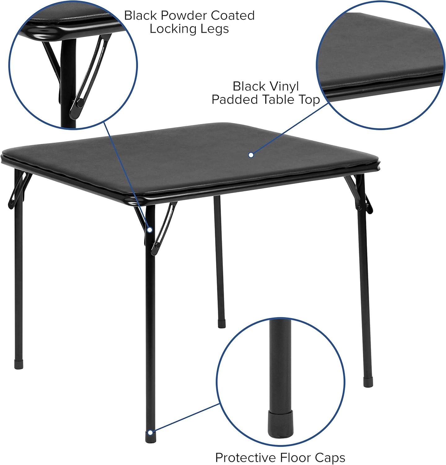 imageFlash Furniture Mindy Kids 3Piece Folding Square Table and Chairs Set for Daycare and Classrooms Childrens Activity TableChairs Set MulticolorBlack