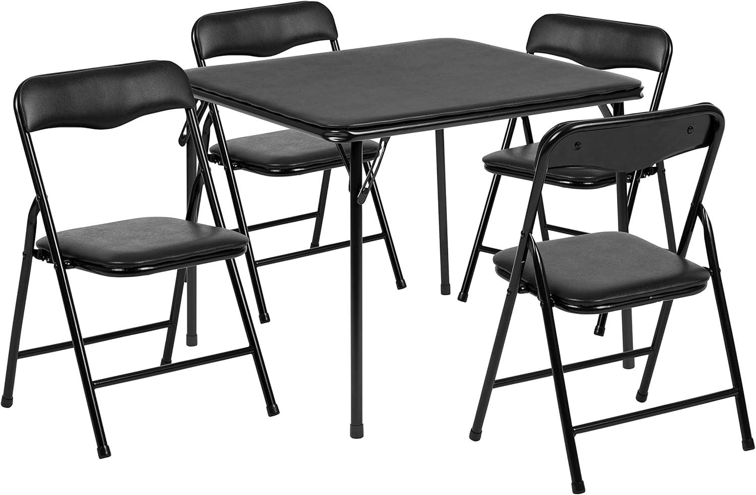 imageFlash Furniture Mindy Kids 3Piece Folding Square Table and Chairs Set for Daycare and Classrooms Childrens Activity TableChairs Set MulticolorBlack