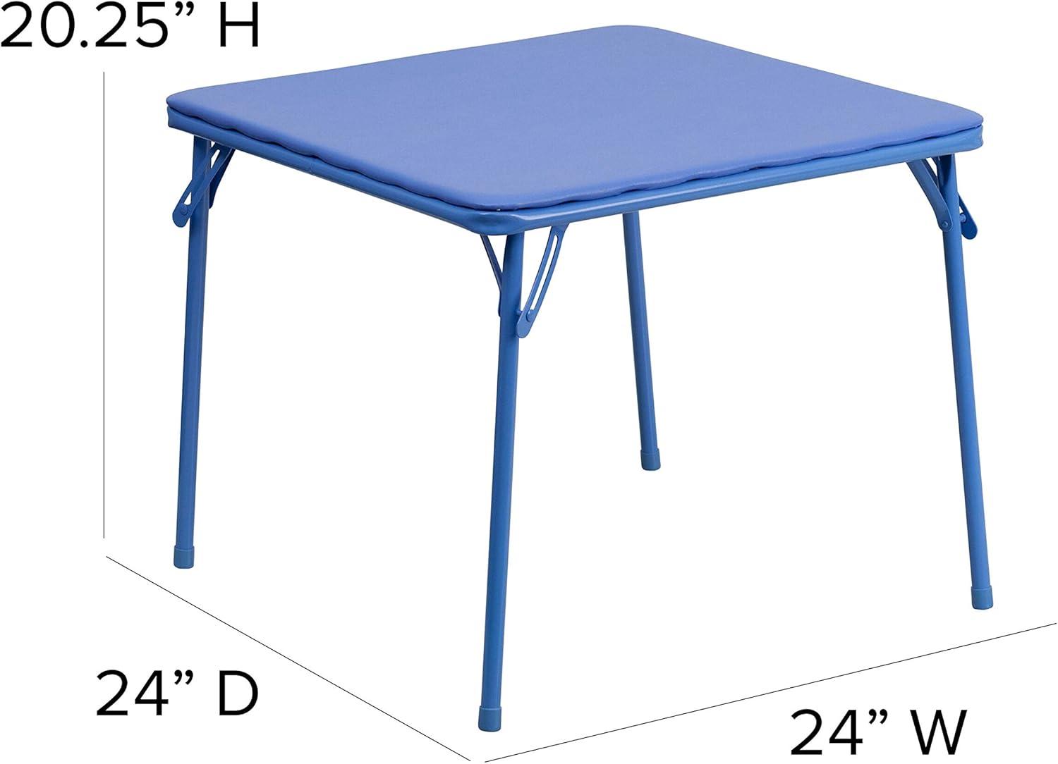imageFlash Furniture Mindy Kids 3Piece Folding Square Table and Chairs Set for Daycare and Classrooms Childrens Activity TableChairs Set MulticolorBlue