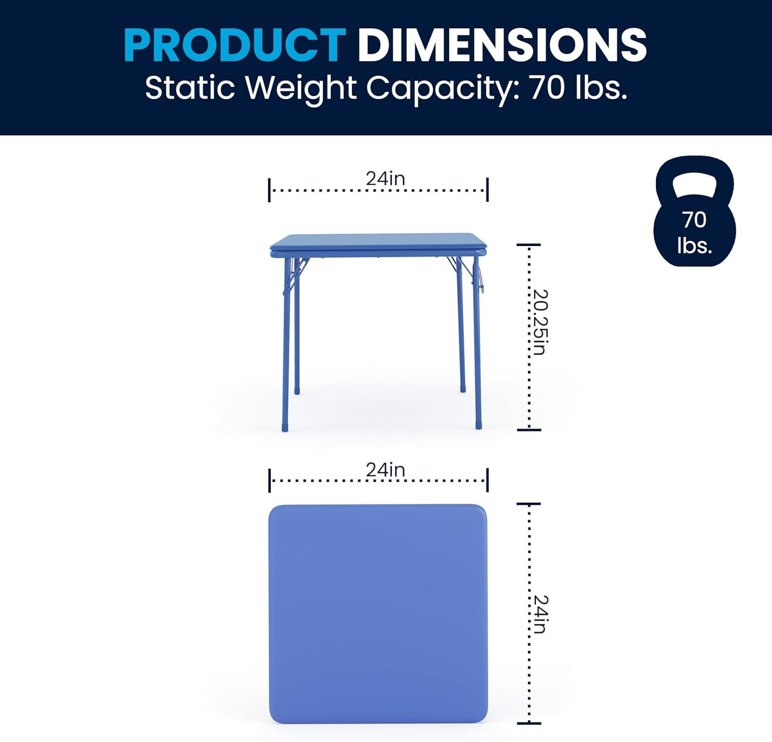 imageFlash Furniture Mindy Kids 3Piece Folding Square Table and Chairs Set for Daycare and Classrooms Childrens Activity TableChairs Set MulticolorBlue